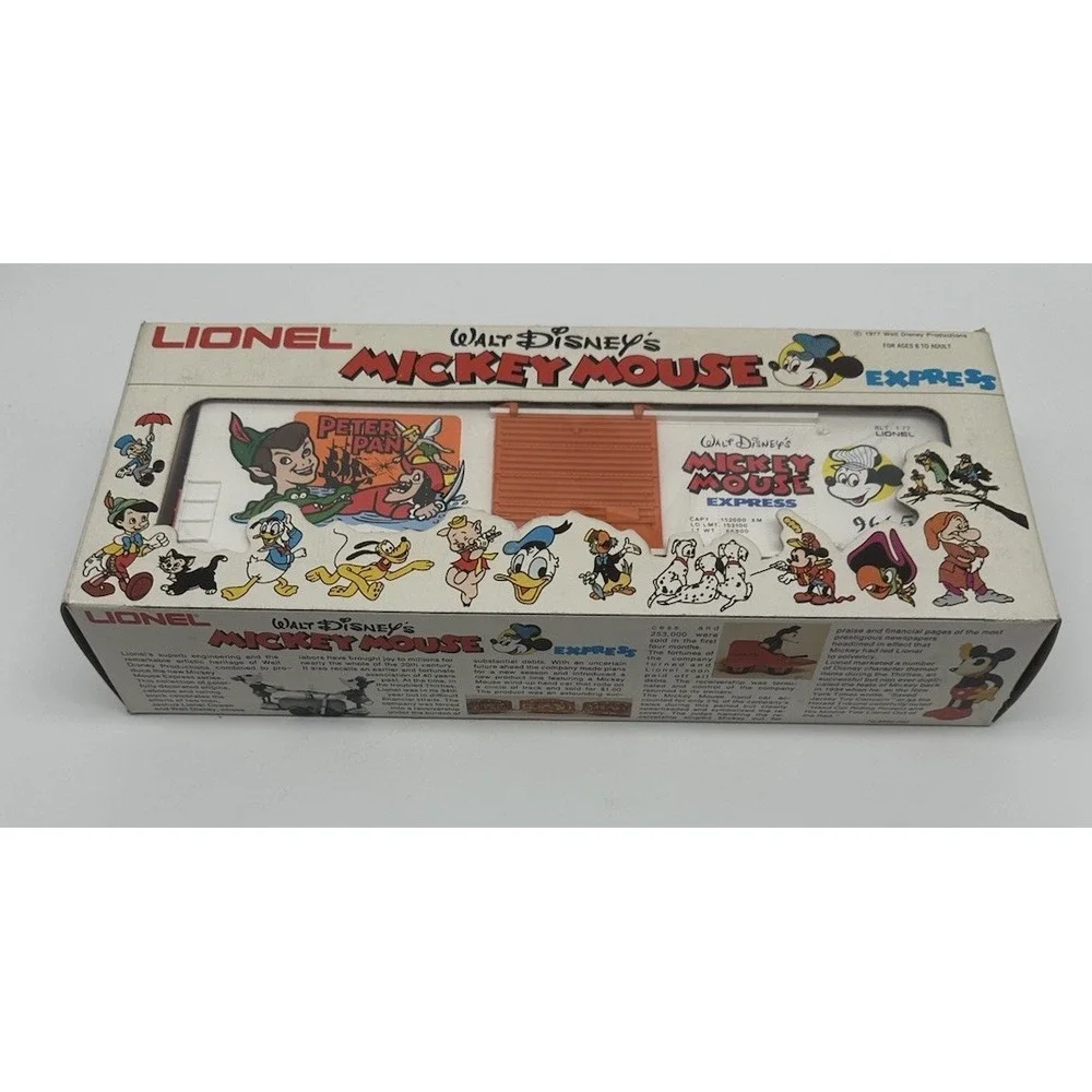 LIONEL 6-9665 DISNEY MICKEY MOUSE EXPRESS PETER PAN HI-CUBE BOX CAR O GAUGE